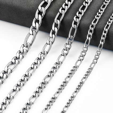 Hombre Figaro cadenas collar de acero inoxidable para los hombres las mujeres joyería collares de moda regalo ► Foto 1/6