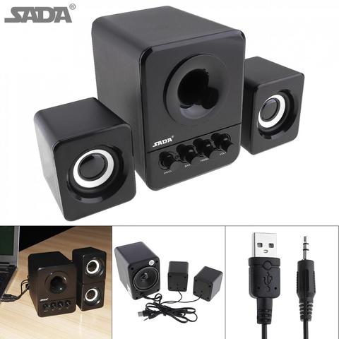 SADA D-203 Mini portátil de bajo Cannon 3W PC combinación altavoz columna móvil altavoz de la computadora con conector de Audio de 3,5mm y USB 2,1 ► Foto 1/6