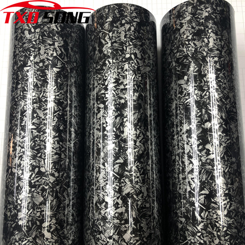 Brillante 3D forjado negro plata oro de fibra de carbono de vinilo adhesivos para moto Auto Accesorios Estilo de coche ► Foto 1/6