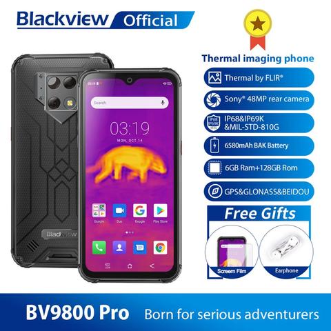 Blackview a BV9800 Pro mundial primera imagen térmica teléfono inteligente Helio P70 Android 9,0 6GB + 128GB impermeable del teléfono móvil 6580mAh ► Foto 1/6