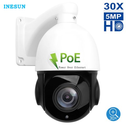 Inesun-cámara POE PTZ para exteriores, Pan/Tilt/ 30x Zoom, 5MP, seguridad Ultra HD, PTZ, cámara domo de velocidad IP, H.265, Compatible con Dahua Hikvision ► Foto 1/6