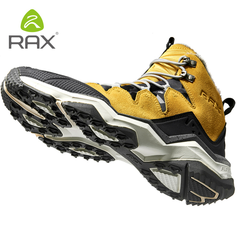 RAX Botas de senderismo para hombre, botas impermeables de invierno para nieve, forro de piel, zapatos ligeros de Trekking, zapatillas cálidas para exteriores, botas de montaña para hombre ► Foto 1/6