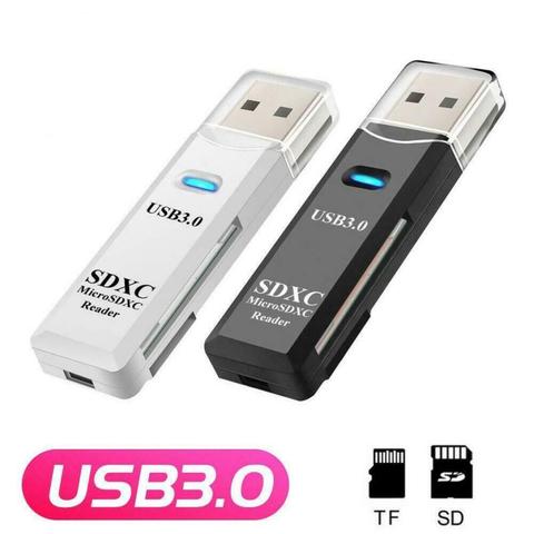 Lector de tarjetas 2 en 1, USB 3,0, Micro SD, TF, adaptador de memoria de alta velocidad para varias tarjetas, unidad Flash, Accesorios para ordenador portátil ► Foto 1/6