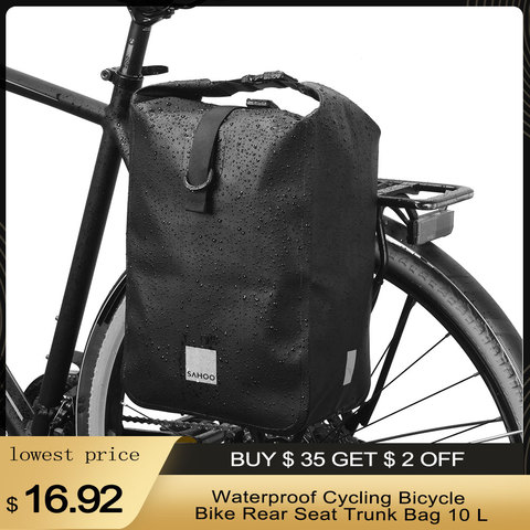 Bolsa impermeable para maletero del asiento trasero de la bicicleta, 10L, bolsa para deportes al aire libre, bolsa de hombro, Panniers, bolsa trasera reflectante ► Foto 1/6