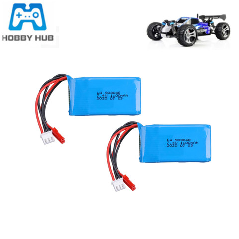 Batería LiPo de 7,4 V, 1100mah, 903048 para Wltoys V353, A949, A959, A969, A979, k929, batería de control remoto para coche y avión, 10 Uds. ► Foto 1/3