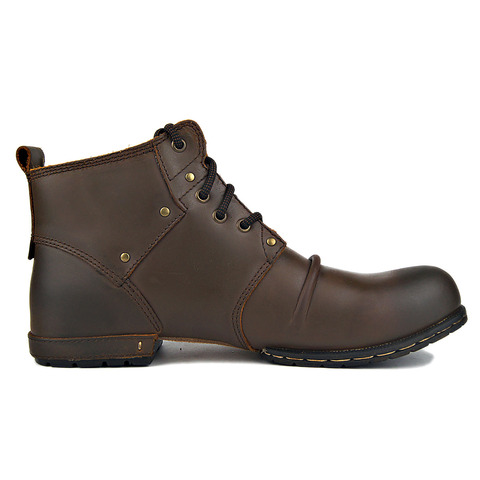 OTTO ZONE-Botas de piel de vaca auténtica para hombre, zapatos hechos a mano de alta calidad, botas de primavera con remaches, calzado de moda para invierno ► Foto 1/6