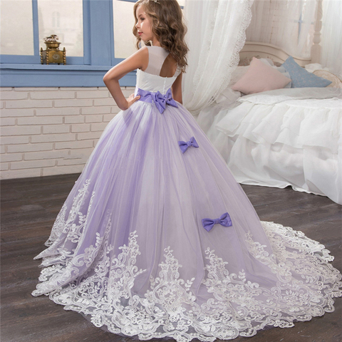 Eleagant-vestido de princesa Formal para niños, Vestido largo de fiesta de boda, vestidos infantiles para niñas de 6 a 14 años, novedad de 2022 ► Foto 1/6