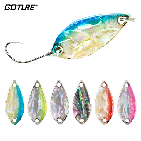 Goture 2 uds pesca cebos de cuchara 2,8g 4g de fundición de Metal cuchara pesca señuelos Blade cebo para trucha bajo Pike Walleye salmón ► Foto 1/6