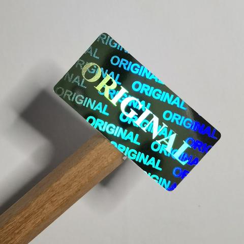 Pegatinas holográficas personalizadas, garantía de seguridad ORIGINAL, uso único, sello holográfico láser, 30x15mm, 2000 Uds. ► Foto 1/5