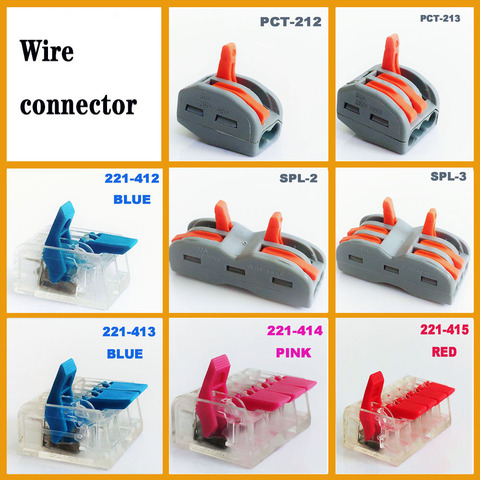 Conector de Cable conector mini de alimentación rápida terminal de Cable de conector bloque PCT-212 PCT-213 conector de Cable eléctrico ► Foto 1/6