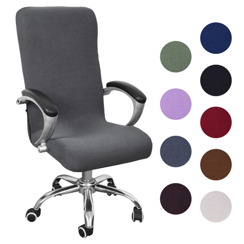 Funda para silla de oficina elástica de licra, asiento de escritorio giratorio de ordenador, impermeable, lavable y extraíble, S/M/L ► Foto 1/1