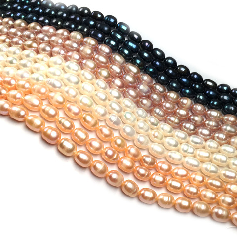 Cuentas de perlas naturales de agua dulce, abalorios sueltos en forma de arroz con aislamiento, para fabricación de joyas, DIY, collar, pulsera, accesorios ► Foto 1/6