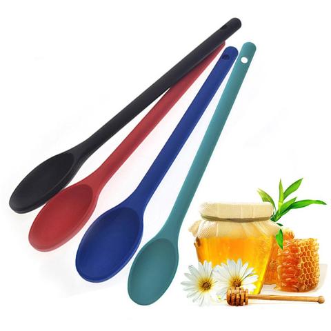 Utensilios de cocina de silicona con mango largo, 2 uds., para mezclar batir cuchara para cocina, Picnic ► Foto 1/6