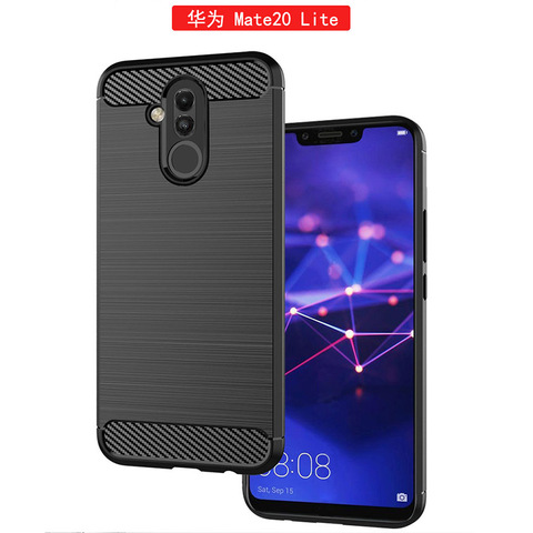 Funda de fibra de carbono para Huawei mate 20 lite, protección completa 360, a prueba de golpes ► Foto 1/6