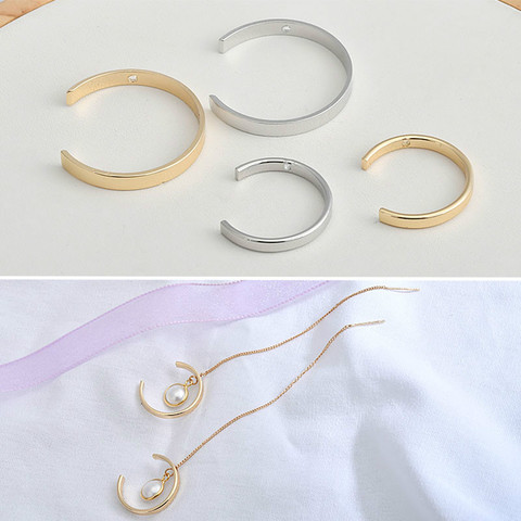 Pendientes con forma de C de geometría de oro 14k chapados en cobre, accesorios para manualidades, en Europa y Estados Unidos ► Foto 1/1