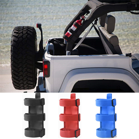 Barra de rodillo para coche soporte de extintor de incendios, accesorios para coche, extintor, correa de montaje para Jeep Wrangler TJ JK JL 97-18 ► Foto 1/6