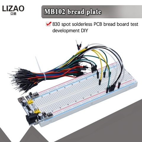 Tablero de prueba de PCB sin soldadura, novedad, tablero de pan MB-102 MB102 de 400 puntos, desarrollo DIY para SYB-830 de laboratorio arduino ► Foto 1/6