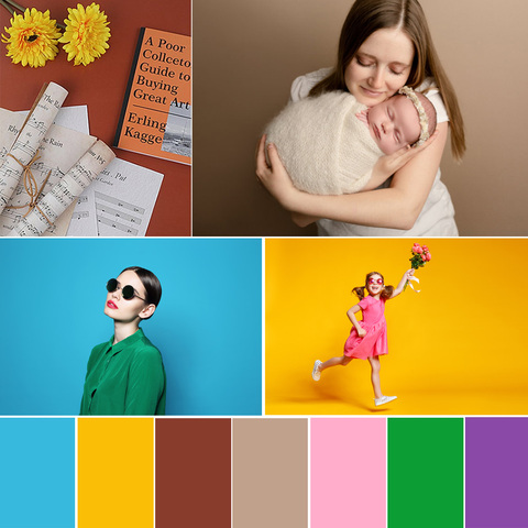 Fondo de fotografía de Color sólido para niños y adultos, retrato artístico de cumpleaños para recién nacidos, estudio fotográfico para mascotas, flor, comida, sesión fotográfica ► Foto 1/6