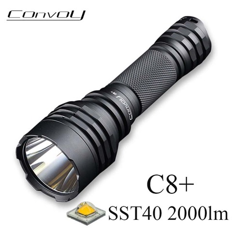 Convoy-Linterna Led C8 + con Luminus SST40, Linterna de luz Flash de 2000lm, lámpara de trabajo para campamento, lámpara Latarka Zaklamp ► Foto 1/6