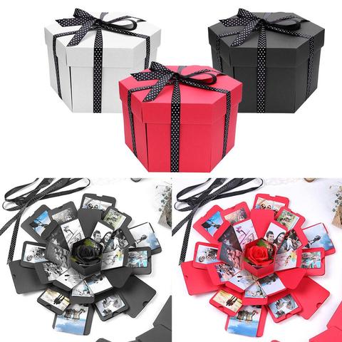 Cajas explosivas hexagonales sorpresa hechas a mano regalos de cumpleaños Perfume cosmético álbum de fotos regalos de aniversario de personalización ► Foto 1/6