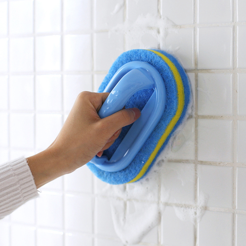 Cocina limpieza, baño habitación baño cocina de pared de vidrio de limpieza, baño mango del cepillo de baño de esponja BottomBathtub de herramientas de limpieza ► Foto 1/6