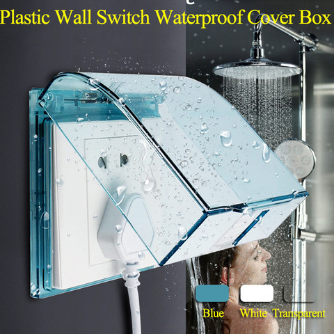 Interruptor de pared de plástico resistente al agua, Caja impermeable de 86 enchufes, doble protección para salpicaduras de baño ► Foto 1/6