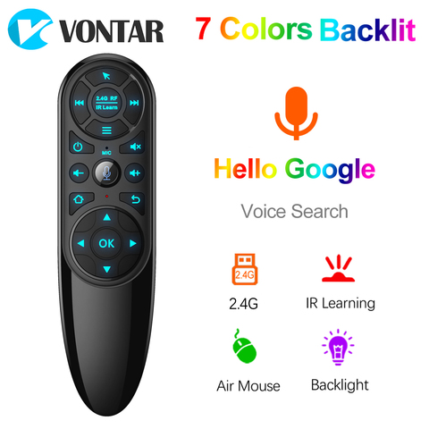 VONTAR Q6 Pro Control remoto por voz 2,4G inalámbrico Air Mouse giroscopio IR aprendizaje para Android tv box H96 X96 Max Plus X96 mini ► Foto 1/6