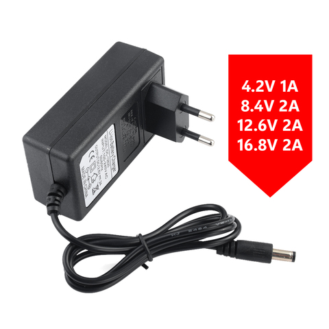 Adaptador de corriente de CA a CC, 4,2 V/1A, 8,4 V/2A, 12,6 V/2A, 16,8 V/2A, fuente de alimentación duradera para cargador de batería de litio 1S 2S 3S 4S ► Foto 1/6