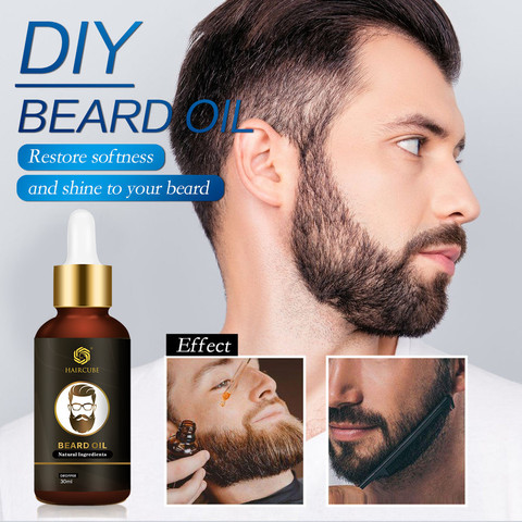 Aceite esencial para el crecimiento de la barba 100%, aceite Natural para el crecimiento de la barba, productos para la pérdida de cabello para hombres, cuidado de la barba ► Foto 1/6