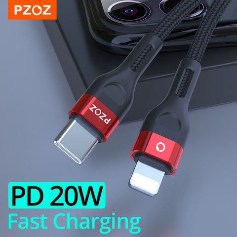 PZOZ-Cable USB C PD de 20W/18W, carga rápida para iPhone 12 Pro Max 11 Xr Xs 8 Plus ipad mini air Macbook tipo C, Cable de USB-C de carga ► Foto 1/6