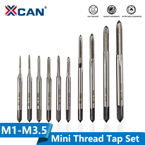 XCAN rosca métrica, toque 10 Uds M1 M1.2 M1.4 M1.6 M1.7 M1.8 M2 M2.5 M3 M3.5 flauta recta máquina macho taladro Conjunto de bits ► Foto 1/6