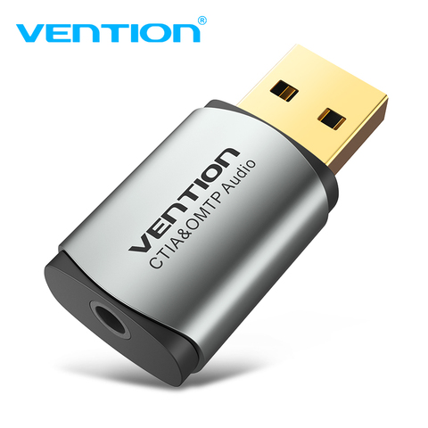 Tarjeta de sonido externa USB Vention 2 en 1 Adaptador USB de 3,5mm interfaz de Audio para auriculares tarjeta de sonido USB para ordenador ► Foto 1/6