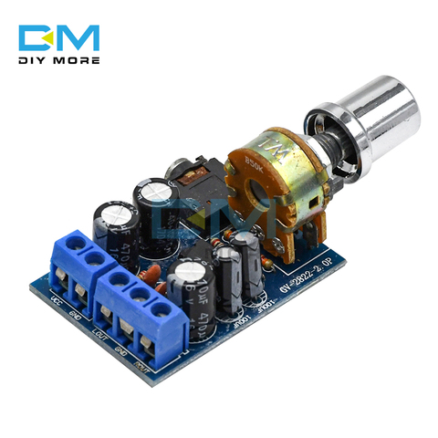 Módulo potenciómetro de Control de volumen de coche, amplificador de potencia de Audio estéreo, placa de cc 5V 12V, 2,0 canales, 2x1W, TDA2822 TDA2822M Mini ► Foto 1/6