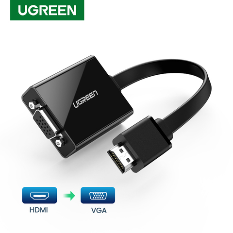 UGREEN-adaptador HDMI activo compatible con VGA, Conector de Audio de 3,5mm, macho a VGA hembra, 1080P, para PC, Raspberry Pi ► Foto 1/6