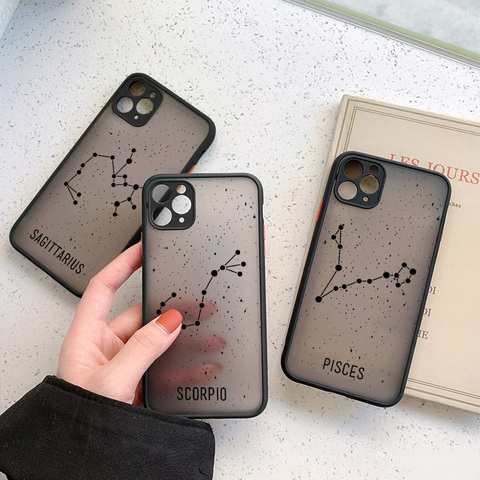 Doce constelaciones funda de teléfono para iPhone 6 6s 7 Plus SE 2 X XR XS Max para iPhone 11 12 Pro Max Mini duro de la contraportada de la PC ► Foto 1/6