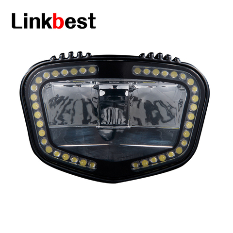 Linkbest luz ebike de 2000 lúmenes, luz diurna para correr, funciona con 49LED, Luz De Carretera y haz bajo para ebike/pedelecs 12V-58V ► Foto 1/6