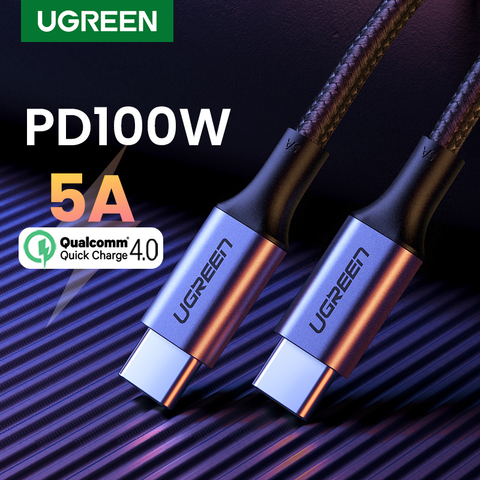 Ugreen-Cable USB tipo C a USB C para Samsung Galaxy S9 PD, Cable de carga rápida de 100W para Macbook, compatible con carga rápida 4,0 ► Foto 1/6