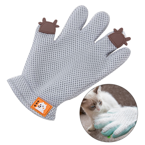 Guante de cepillo para mascotas, guantes con cepillo peine para pelo de gato y perro, suministros de limpieza de baños, peines de animales ► Foto 1/6