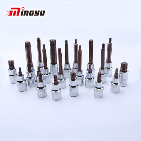 MingYu-Unidad de 1/2 pulgadas, 60mm, 100mm, Extra largo, brocas de Torx, T20, T25, T50, T52, T60, T70, llave de cabeza, puntas de tornillo, herramienta de manos para autos ► Foto 1/5