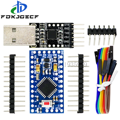 1 Uds 6pin CP2102 USB 2,0 a TTL módulo UART + 1 Uds Pro Mini módulo Atmega328 5V 16M para Arduino Compatible con Nano ► Foto 1/5