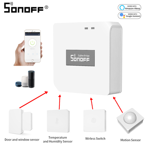 SONOFF-Sensor de temperatura y humedad para el hogar Zigbee, Sensor de movimiento para ventana, para casa inteligente, funciona con Google Home ► Foto 1/6