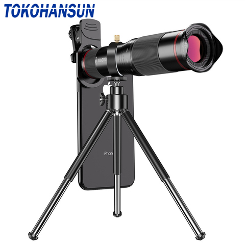 TOKOHANSUN-lente telescopio Monocular para teléfono móvil, zoom astronómico, trípode extensible para iPhone 7, 8 Plus, 11 y Smartphones, 48X ► Foto 1/6