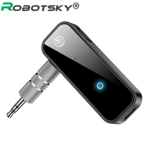 Adaptador receptor y transmisor con Bluetooth 5,0, con conector de 3,5mm para audio y música de coche, A2dp Aux, receptor de auriculares con manos libres ► Foto 1/6