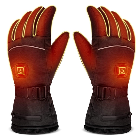 Guantes calefactables eléctricos con batería para invierno, calentador de manos para moto, esquí, 1 par, 3 niveles de calefacción ► Foto 1/6