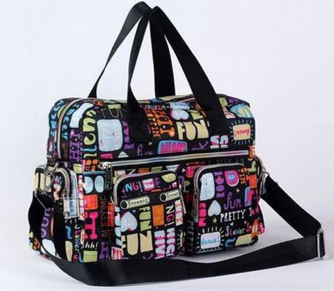 Bandolera informal para mujer, de gran capacidad bolso de hombro, bolsa resistente al agua con estampado de flores, bolsa de pícnic al aire libre ► Foto 1/6