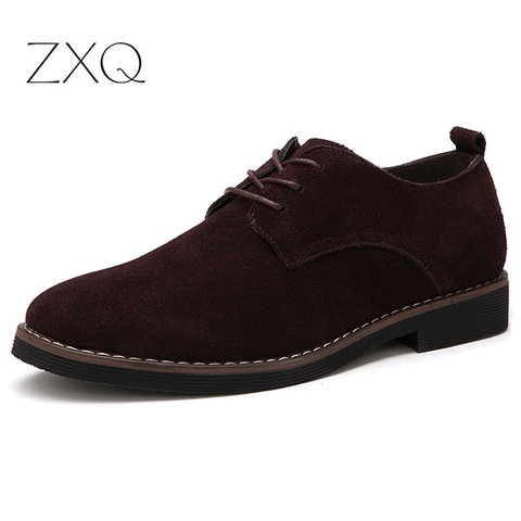 Talla grande 38-48 Oxford hombres zapatos PU gamuza cuero primavera otoño Casual hombres zapatos de cuero Zapatos de vestir masculinos ► Foto 1/6