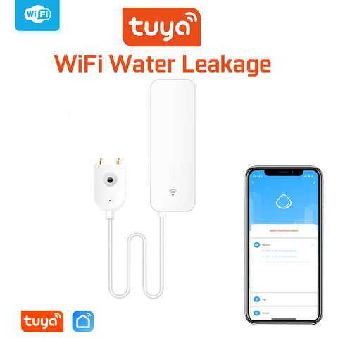 Tuya-alarma de fugas de agua Wifi, Sensor de fugas de agua independiente, Detector de alerta de inundación, sistema de alarma de seguridad, Tuya Smart ► Foto 1/5