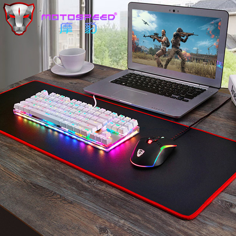 Motospeed-Teclado mecánico K87S RGB para Gaming teclado con cable USB, 87 teclas, retroiluminación LED, interruptor láser rojo/azul para ordenador de Gamer ► Foto 1/6