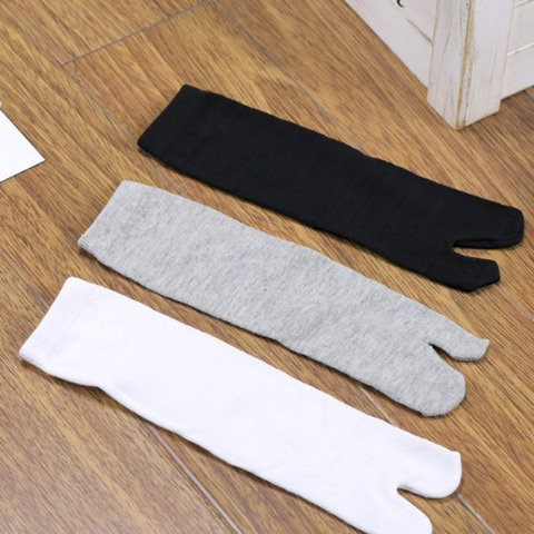 Calcetines de dos dedos de fibra de verano japoneses de bambú para hombres y mujeres, Kimono negro, Flip Flop sandalia Ninjia Split, calcetines blancos Tabi Toe ► Foto 1/6