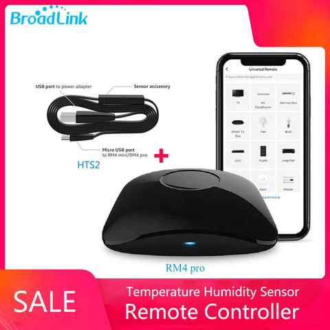 BroadLink, versión RM4 Pro, concentrador inteligente inalámbrico Universal remoto con Sensor de temperatura y humedad HTS2, solución para Smart Home ► Foto 1/6